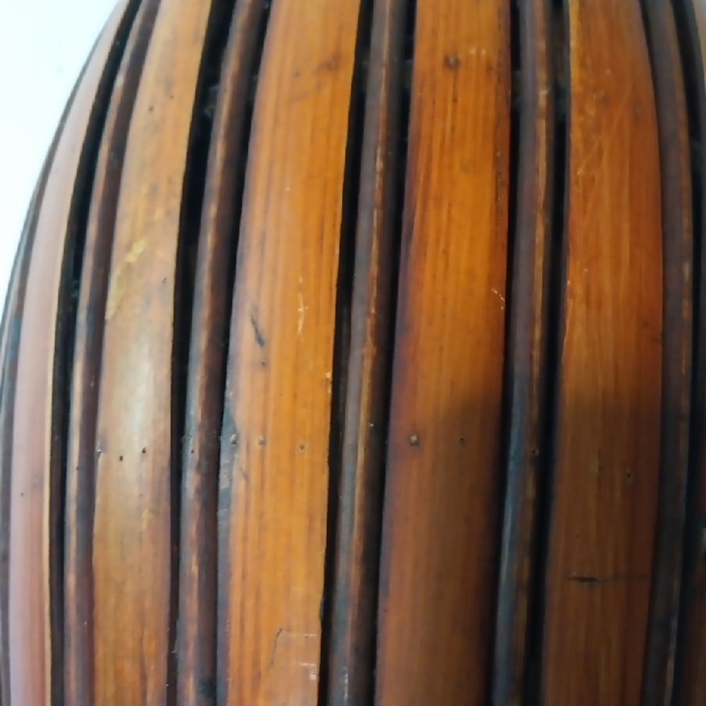 Vintage Rustic MCM Bamboo Wooden Vase 22.5 Inches Tall - Picture 3 of 7